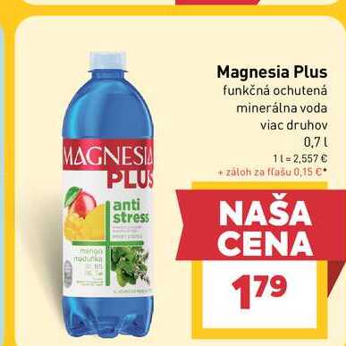 Magnesia Plus funkčná ochutená minerálna voda viac druhov 0,7l