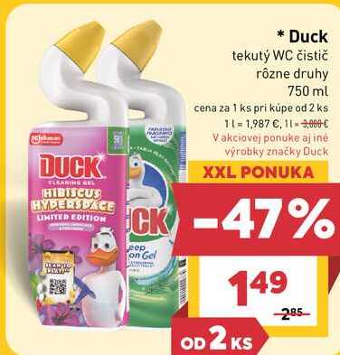 Duck tekutý WC čistič rôzne druhy 750 ml 