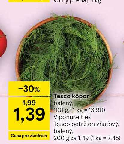 Tesco kôpor balený 100 g