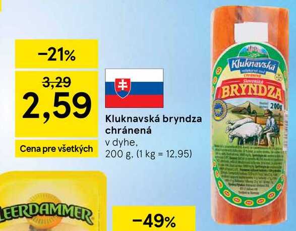 Kluknavská bryndza chránená v dyhe 200 g