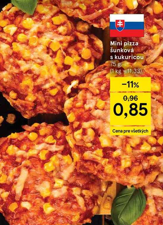 Mini pizza šunková s kukuricou 75 g