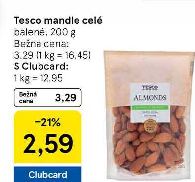 Tesco mandle celé balené, 200 g