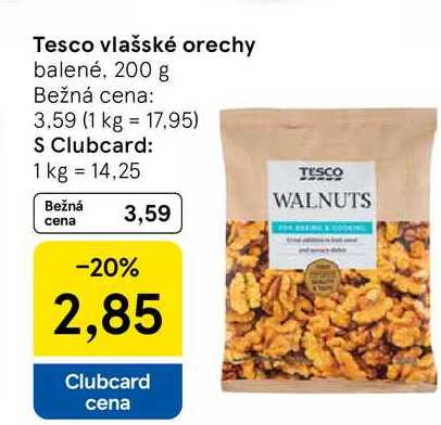 Tesco vlašské orechy balené, 200 g