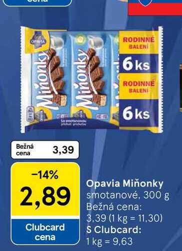 Opavia Miňonky smotanové, 300 g
