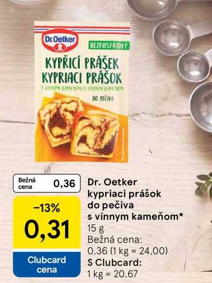 Dr. Oetker kypriaci prášok do pečiva s vínnym kameňom 15 g
