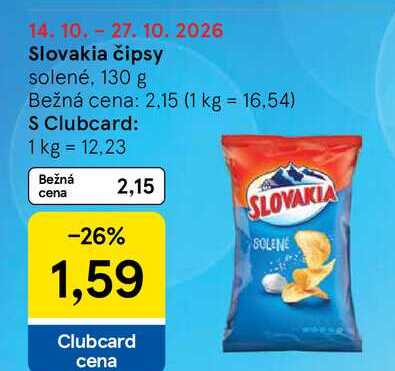 Slovakia čipsy solené, 130 g