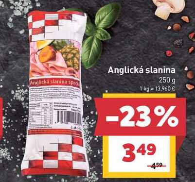 Anglická slanina 250 g