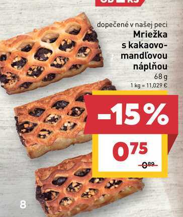 Mriežka s kakaovo-mandľovou náplňou 68 g