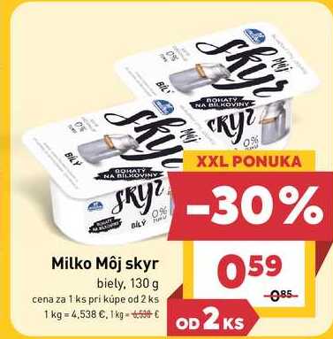 Milko Môj skyr biely, 130 g 