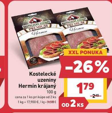 Kostelecké uzeniny Hermín krájaný 100 g