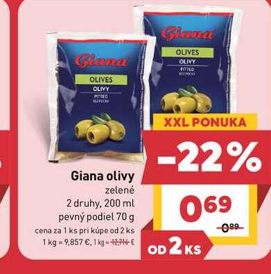 Giana olivy zelené 2 druhy, 200 ml