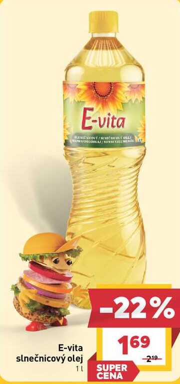 E-vita slnečnicový olej 1l