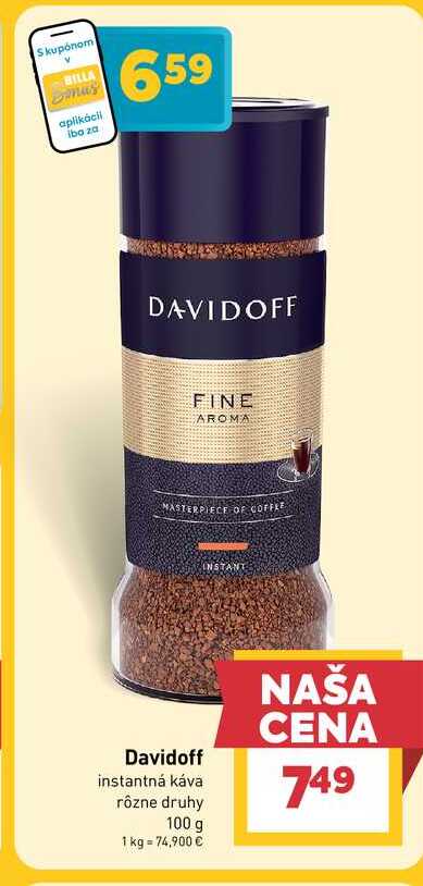 Davidoff instantná káva rôzne druhy 100 g