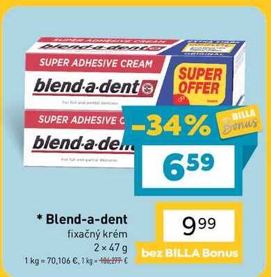 Blend-a-dent fixačný krém 2x47g