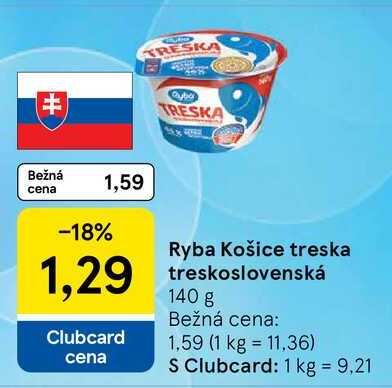 Ryba Košice treska treskoslovenská 140 g