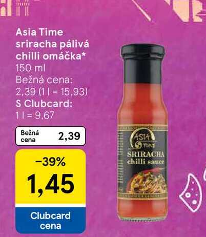 Asia Time sriracha pálivá chilli omáčka 150 ml