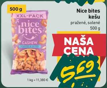 Nice bites kešu pražené, solené 500 g