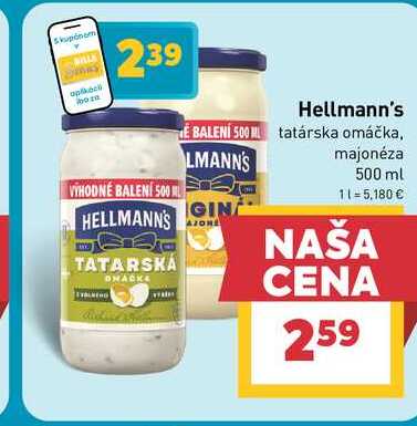 Hellmann's Tatárska omáčka 500 ml