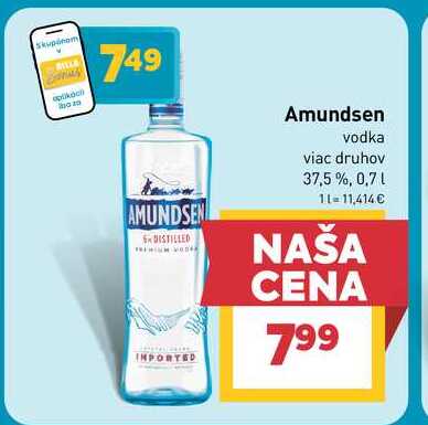 Amundsen vodka viac druhov 37,5 %, 0,7l v akcii