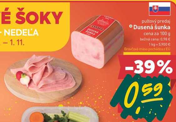 Dusená šunka cena za 100 g 